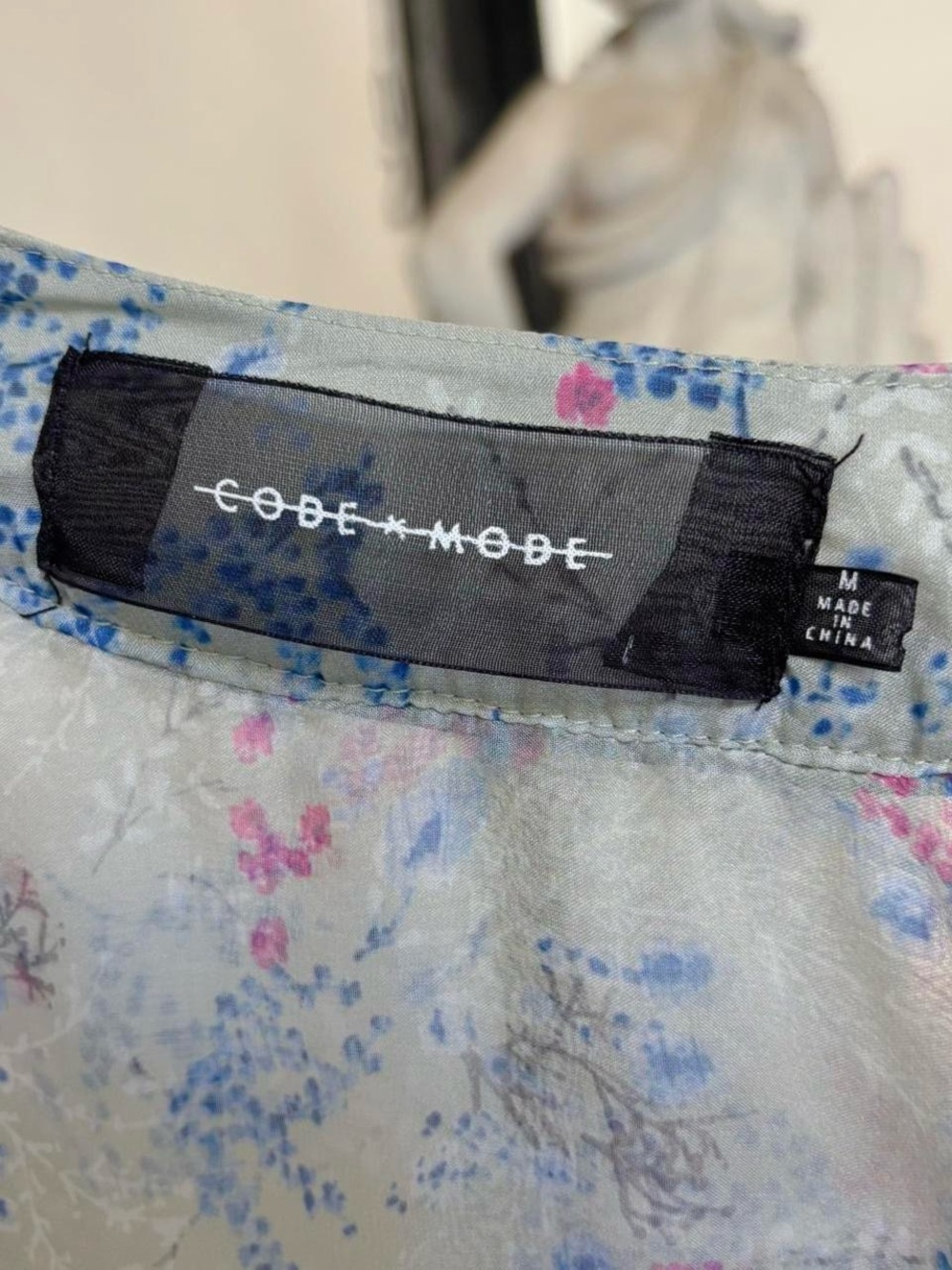 Sheer Floral Long Robe - Blue & Pink - Picture 6 of 6